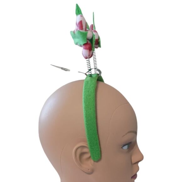 Christmas Bopper Headband Candycane Holly Berry Christmas House Felt Jiggly - Picture 8 of 16